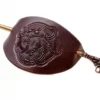 Barrette médiévale en cuir avec épingle à cheveux en bronze – Accessoire de coiffure historique