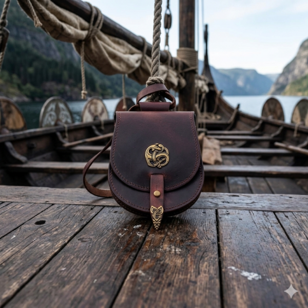 Pochette Tarsoly – Sac médiéval en cuir inspiré des traditions nomades