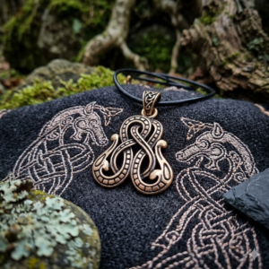 Amulette viking Midgard – Pendentif nordique symbolique en bronze