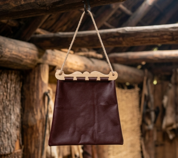 Sac viking en cuir – Pochette historique Hedeby