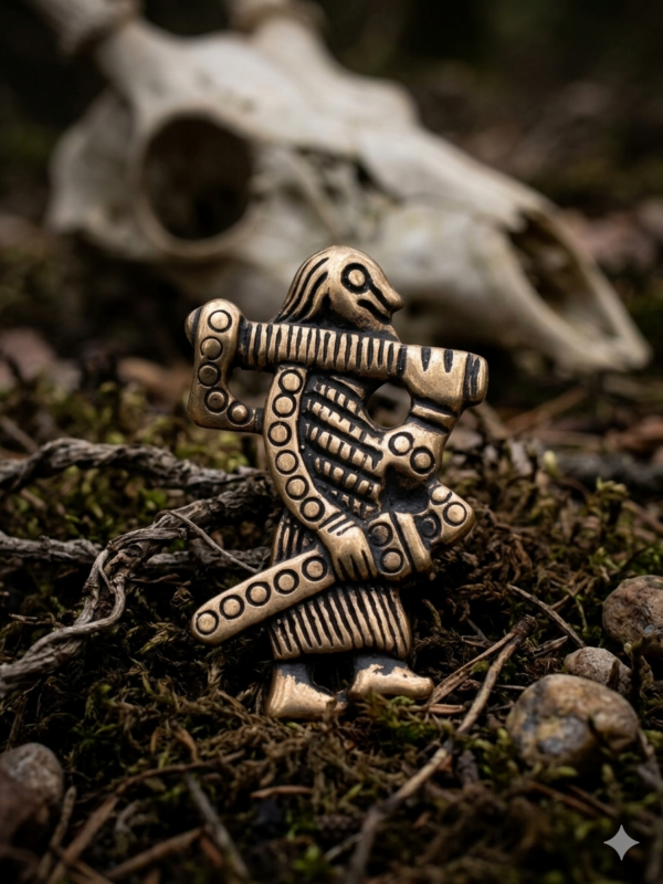Pendentif guerrier Klahammar – Amulette viking en bronze