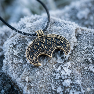 Pendentif Lunula slave Morava – Bijou médiéval en bronze