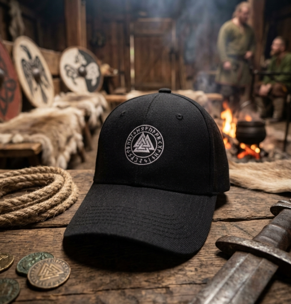 Casquette Valknut – Symbole viking brodé