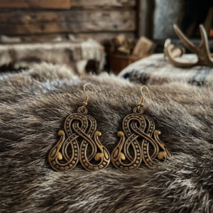 Boucle d’oreille serpent de Midgard – Bijou viking en bronze