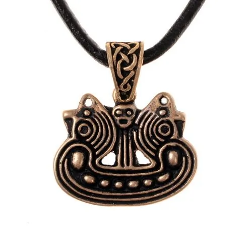 Pendentif navire viking Bornholm – Bijou nordique en bronze