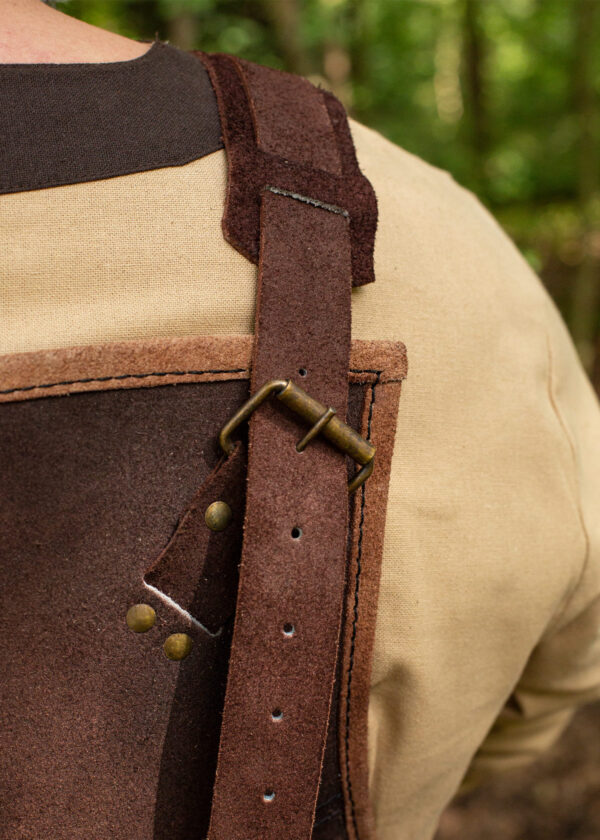 Armure viking en cuir brun foncé XL – Cuirasse ajustable