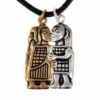Pendentif Viking Amoureux Séparable – Amulette Nordique Guldgubber en Bronze