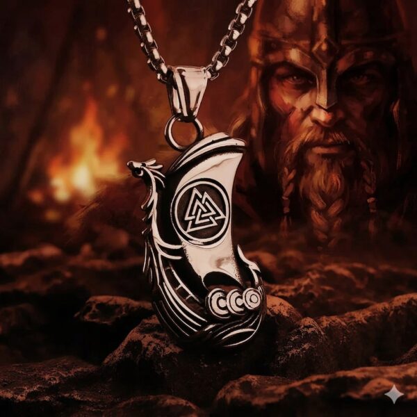 Collier Pendentif Homme Acier Inoxydable Viking