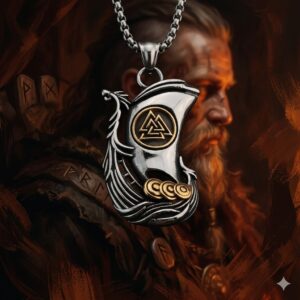 Collier Pendentif Homme Doré Viking